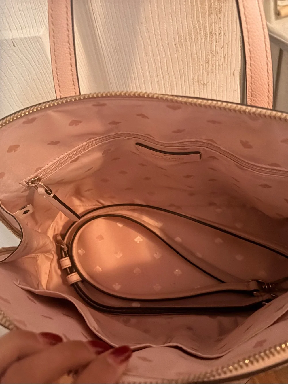 kate spade pale pink leather satchel